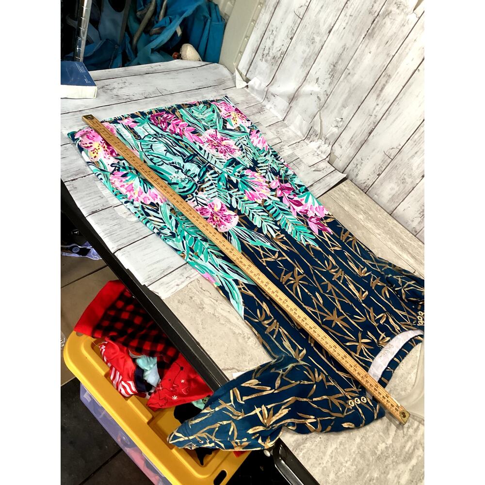 Lilly Pulitzer Navy and Gold Bamboo Print Midi Dress - Picture 6 of 7